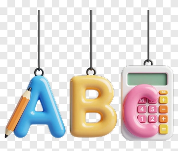 Colorful 3D Alphabet Letters With School Supplies PNG