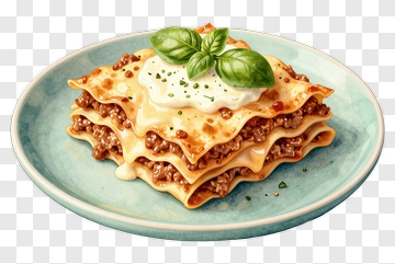 Delicious Lasagna With Fresh Basil PNG