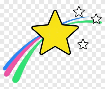 Shooting Star With Colorful Trail PNG