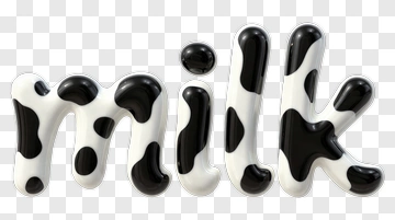 Milk Text Design PNG