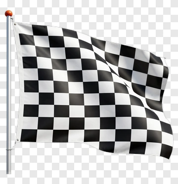 Checkered Flag Flying In Wind PNG