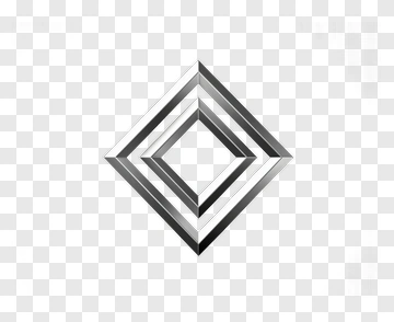 Silver Diamond 3D Geometric Shape PNG
