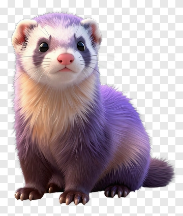 Cute Purple Ferret PNG