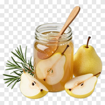 Jar Of Honey With Pears And Rosemary PNG