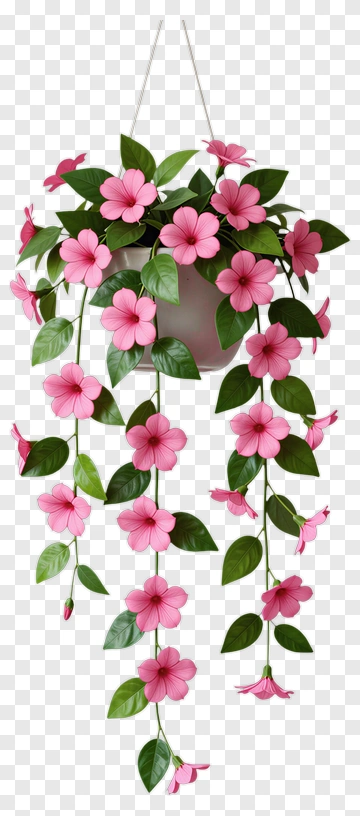 Pink Flower Hanging Plant PNG