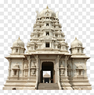 White Marble Temple With Intricate Carvings PNG