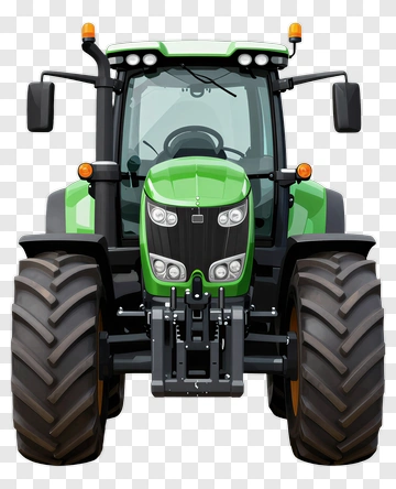 Green Tractor Front View PNG