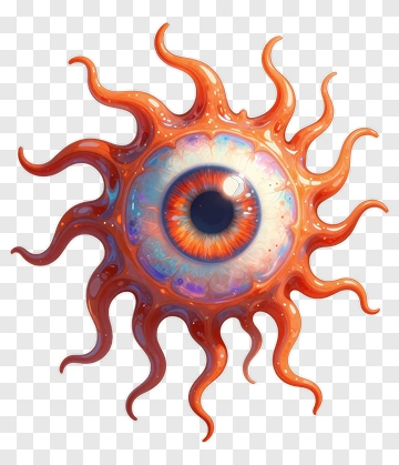 Eye With Sunburst Design PNG