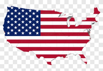 United States Map With Flag Design PNG