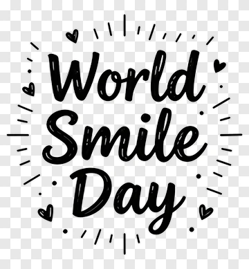 World Smile Day Handwritten Design PNG