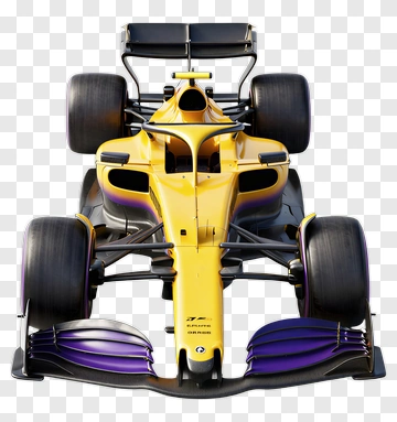 Yellow And Purple Formula One Race Car PNG