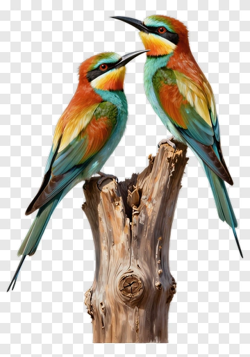 Two Bee Eaters Perched Together PNG
