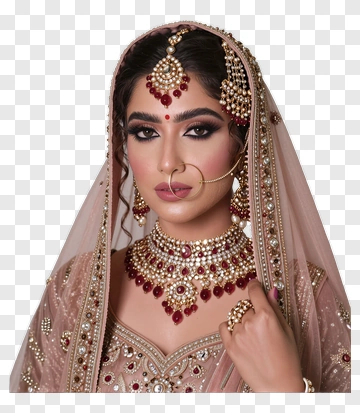 Bride In Traditional Indian Wedding Attire PNG