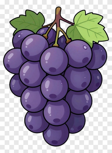 Cartoon Grape Cluster PNG