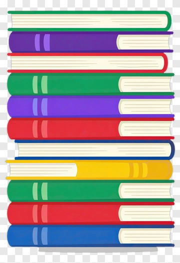 Stack Of Colorful Books PNG