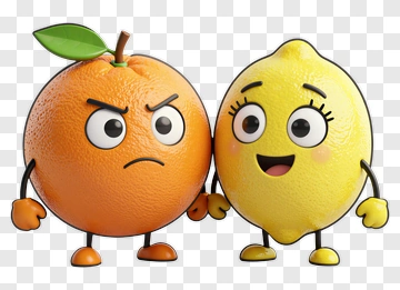Orange And Lemon Friends PNG