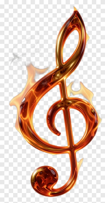 Flaming Treble Clef PNG
