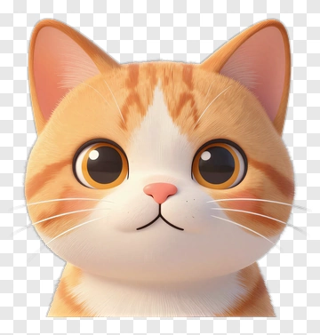 Cute Orange And White Cat PNG