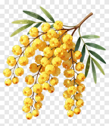 Yellow Flowers With Green Leaves PNG