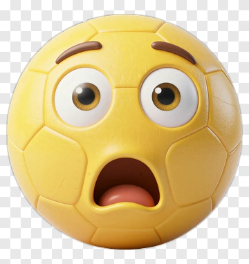 Surprised Soccer Ball Face PNG