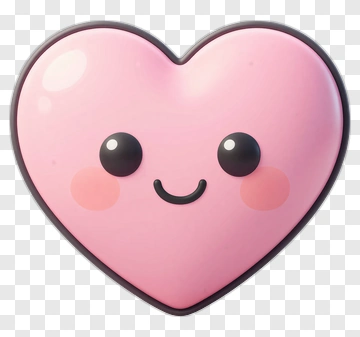 Cute Pink Heart Emoji PNG