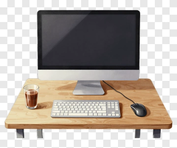 Computer Setup With Coffee PNG