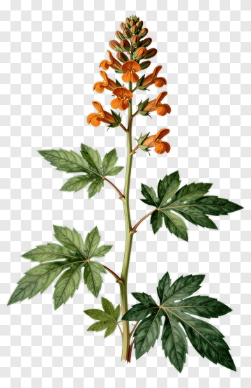 Botanical Illustration Of Flowering Plant PNG