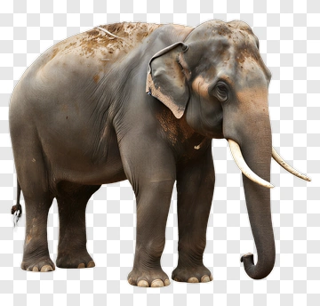 Elephant With Mud And Tusks PNG