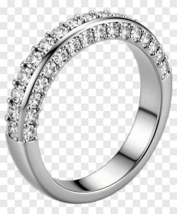 Diamond Ring With Two Rows Of Stones PNG