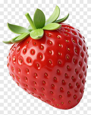 Fresh Strawberry With Green Leaf PNG