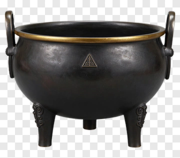 Bronze Incense Burner With Gold Rim PNG