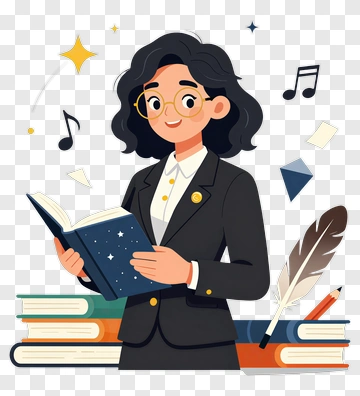 Smiling Student Reading A Book PNG