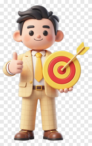 Cartoon Businessman Holding Target PNG