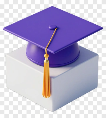 Purple Graduation Cap With Gold Tassel PNG