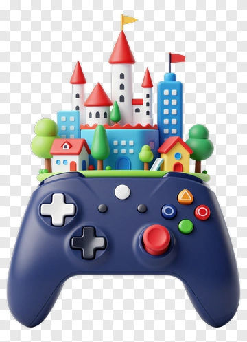Game Controller With Fantasy City PNG
