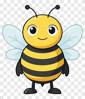 Cute Bee Character PNG