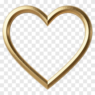 Gold Heart Frame PNG