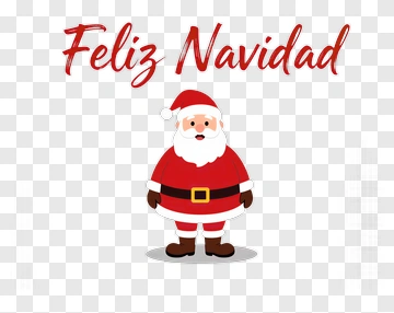 Santa Claus With Feliz Navidad Text PNG