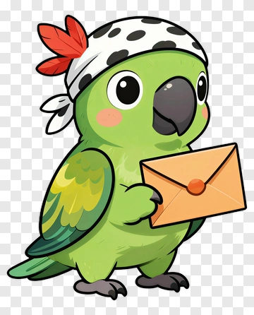 Green Parrot Mail Carrier PNG