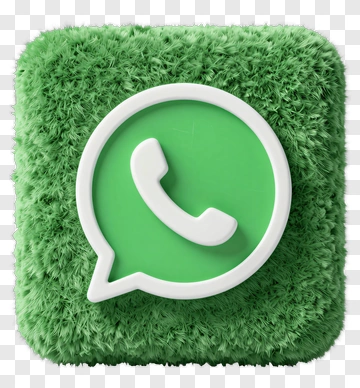 WhatsApp Logo On Green Fuzzy Cube PNG