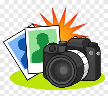 Camera With Photo Silhouettes PNG
