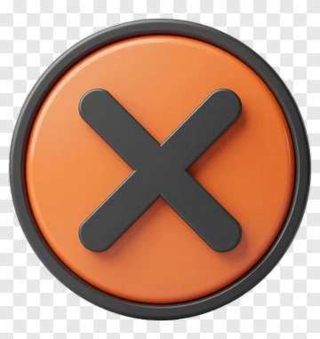 Orange Button With Black X PNG