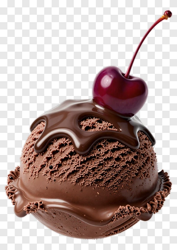 Chocolate Ice Cream With Cherry PNG