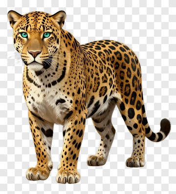 Leopard With Striking Green Eyes PNG