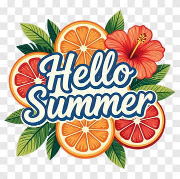 Hello Summer Greeting PNG