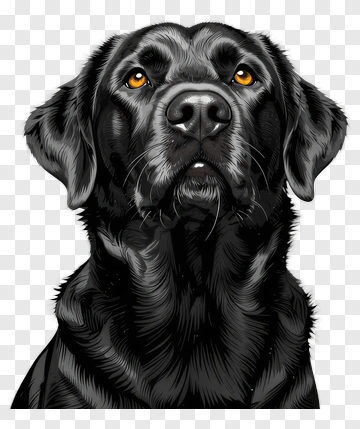 Black Labrador Dog Portrait PNG