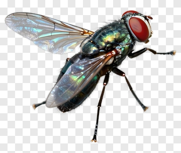 Close-up Of A Green Fly With Red Eyes PNG