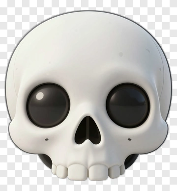 Cute Cartoon Skull With Big Eyes PNG