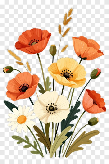 Colorful Wildflower Bouquet PNG