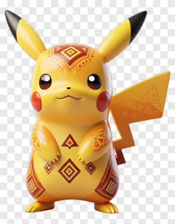 Pikachu With Geometric Design PNG